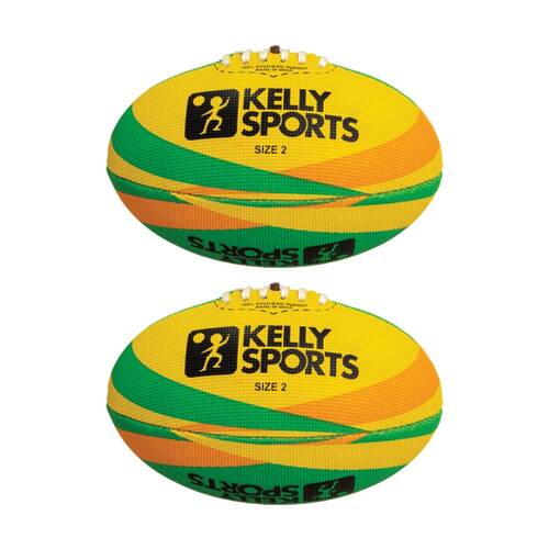 2PK Victor Kelly Sports Football Synthetic Size 2 Durable All Weather
