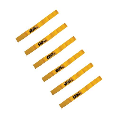 6PK Victor Sports Kelly Nylon Sash Hook & Loop Fastener 50mm Webbing Yellow 1.2m