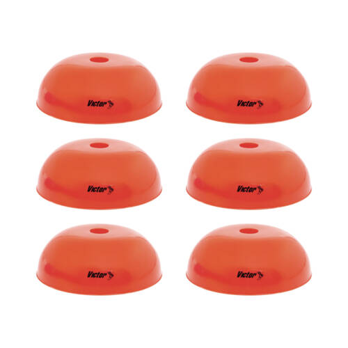 6PK Victor Sports Dome Marker Flexible Durable Athletic Training Red 19x8cm