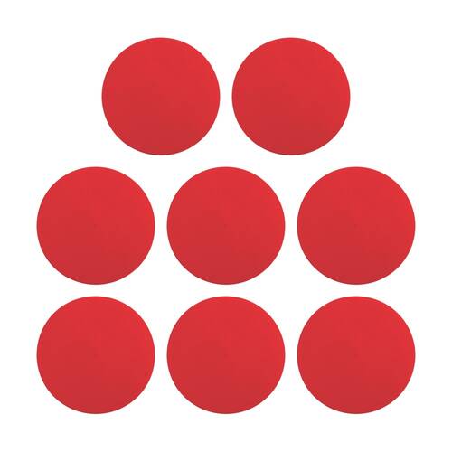 8PK Victor Sports Floor Marker Disc Outdoor Training Non-Slip Rubber Red 24cm