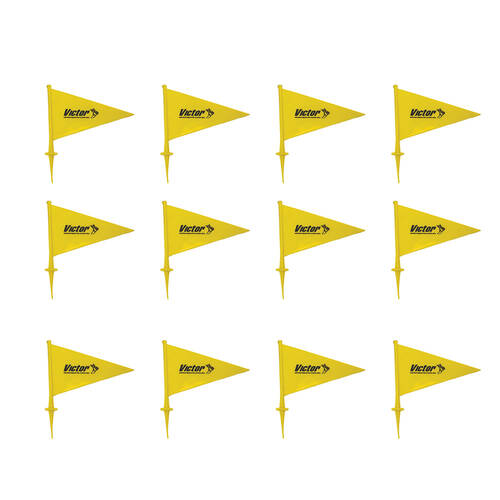 12PK Victor Sports Field Marker Flag PVC Durable Plastic Spike Yellow 23cm