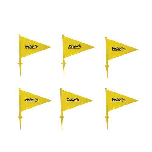 6PK Victor Sports Field Marker Flag PVC Durable Plastic Spike Yellow 23cm