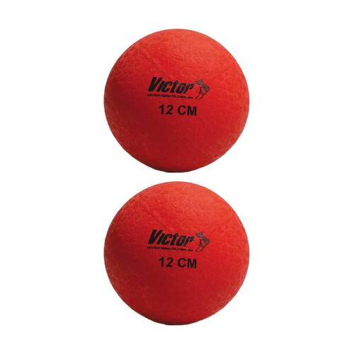 2PK Victor Sports Playball Rubber Durable Bounce Ball Active Play Red 12cm