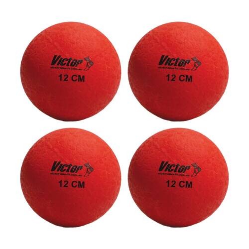 4PK Victor Sports Playball Rubber Durable Bounce Ball Active Play Red 12cm