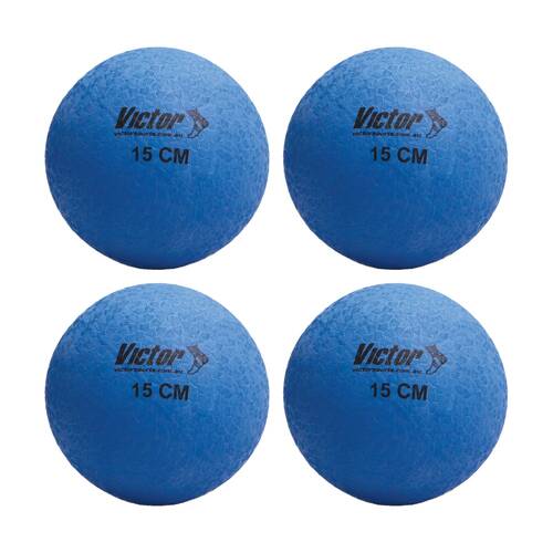 4PK Victor Sports Playball Rubber Durable Bounce Ball Active Play Blue 15cm