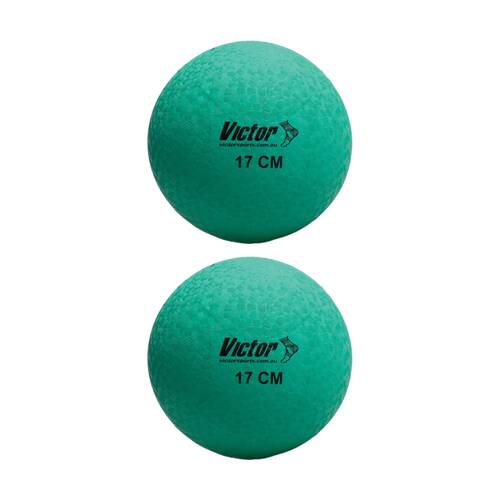 2PK Victor Sports Playball Rubber Durable Bounce Ball Active Play Green 17cm