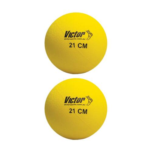 2PK Victor Sports Playball Rubber Durable Bounce Ball Active Play Yellow 21cm