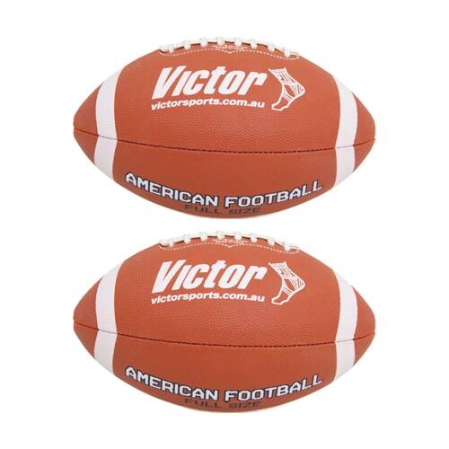 2PK Victor Sports American Football Full Size Synthetic Rubber Ball