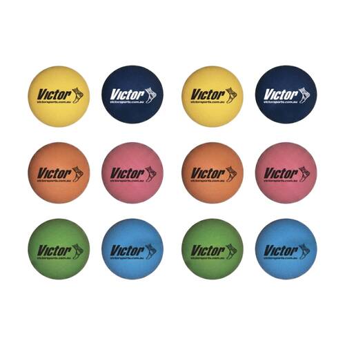 12pc Victor Sports?Hi Bounce Ball Multipurpose Rubber Game Multicolour 6cm