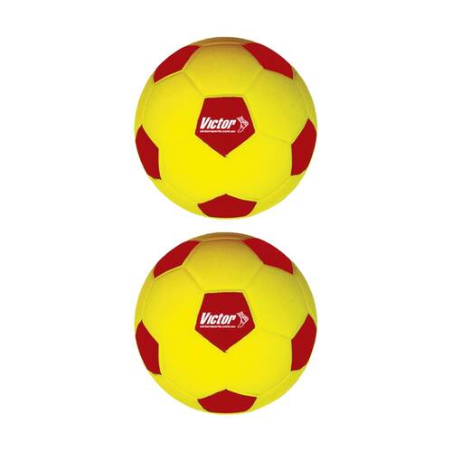 2PK Victor Sports Soccer Ball Foam Nerf Soft Indoor Play Training Yellow/Red
