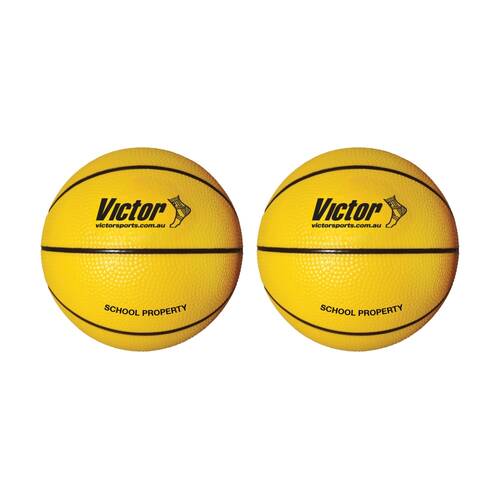 2PK Victor Sports Vinyl School Basketball Soft Touch Foam Lightweight Yellow