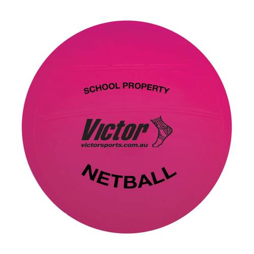 Victor Sports Vinyl School Netball Soft Touch Lightweight Ball Pink 8 Inch