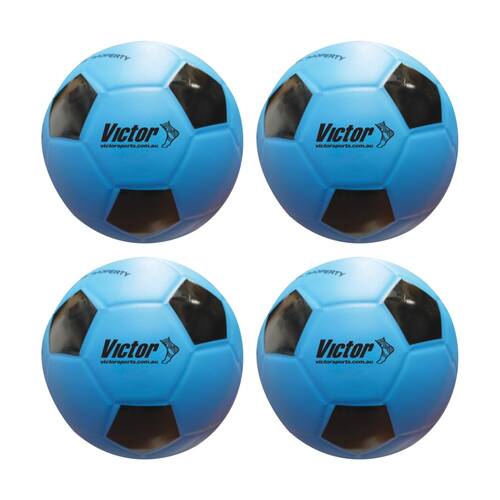 4PK Victor Sports Vinyl School Soccer Ball Soft Touch Lightweight Blue/Black
