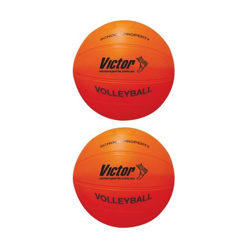 2PK Victor Sports Vinyl School Volleyball Soft Touch Lightweight Orange