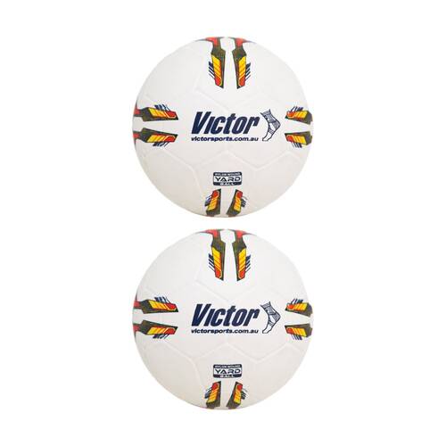 2PK Victor Sports Yard Ball Nylon Rubber Durable Multi-Use Play White Size 5