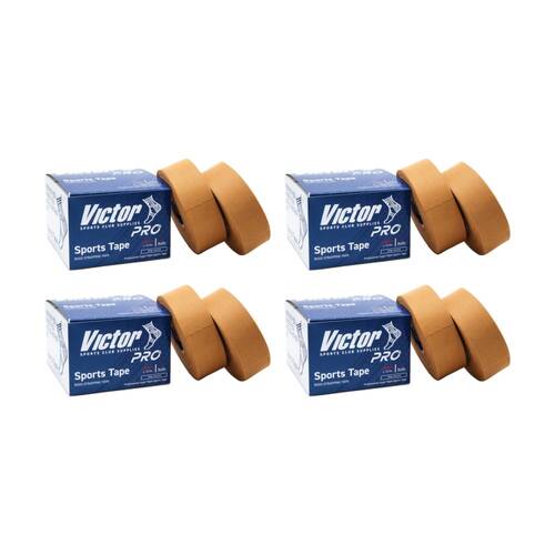 4x 2pc Victor Sports Pro Rigid Adhesive Strapping Tape Rolls Beige 25mmx13.7m