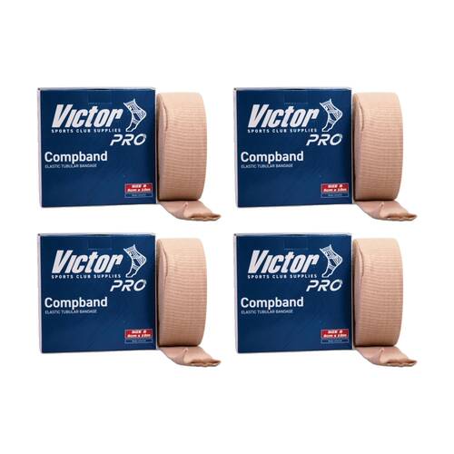 4PK Victor Pro Compband Elasticated Tubular Limb Bandage Beige B 6cmx10m
