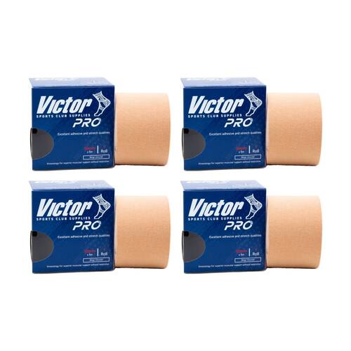 4PK Victor Sports Pro Adhesive Muscular Support K-Tape Beige 50mmx5m