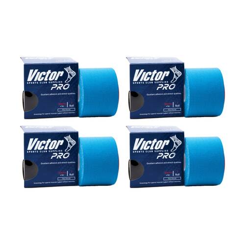 4PK Victor Sports Pro Adhesive Muscular Support K-Tape Blue 50mmx5m