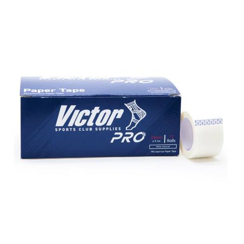 12pc Victor Sports Pro Hypollergenic Microporous Paper Tape Set White 25mmx9.1m