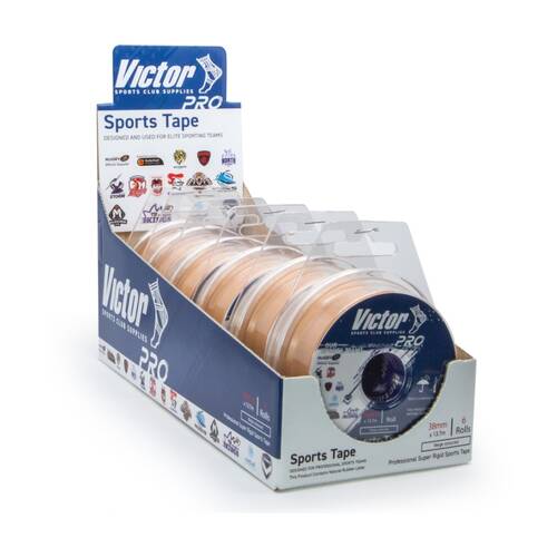 6pc Victor Sports Pro Rip & Ship Support Tape Dispenser Pack Beige?38mmx13.7m