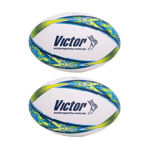2PK Victor Sports Rugby League Ball Warrior Mini Size Training Durable