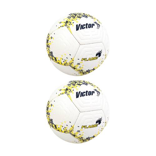 2PK Victor Sports Flame Soccer Ball Size 4 Textured PVC Training