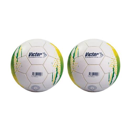 2PK Victor Sports Match Soccer Ball Size 3 Training Green Yellow
