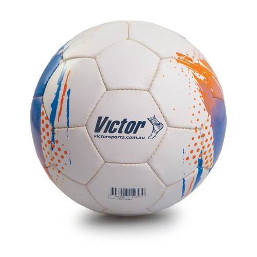 Victor Sports Match Soccer Ball Size 4 Training Durable Orange Blue