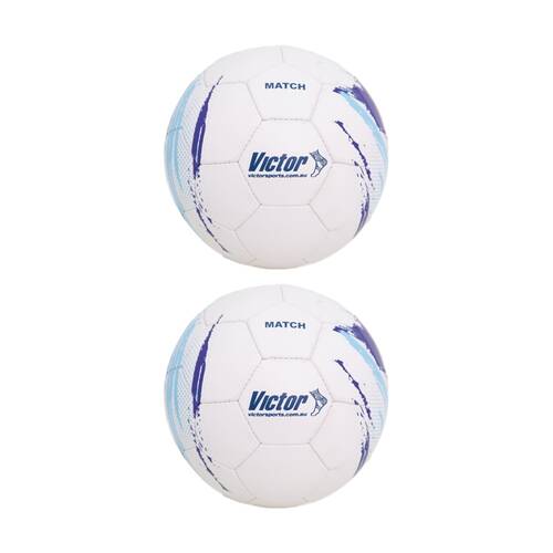 2PK Victor Sports Match Soccer Ball Size 5 Training Durable Blue