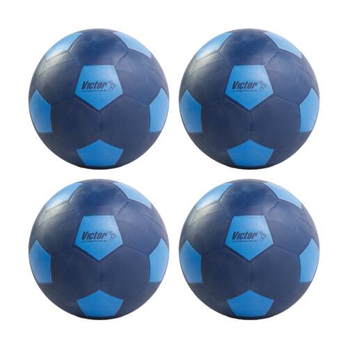 4PK Victor Sports Soccer Ball Rubber Size 3 Durable Training Navy Blue