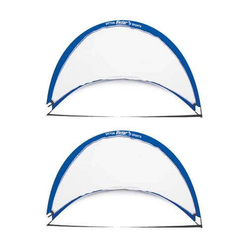 2pc Victor Sports Pop Up Portable Goals Pair Large Polyester Mesh Bag