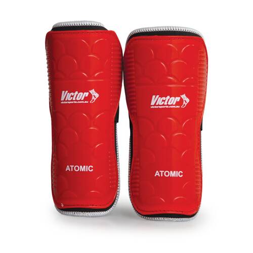 Victor Sports Atomic Shin Guards Large Strong Durable Plastic Pair Assorted