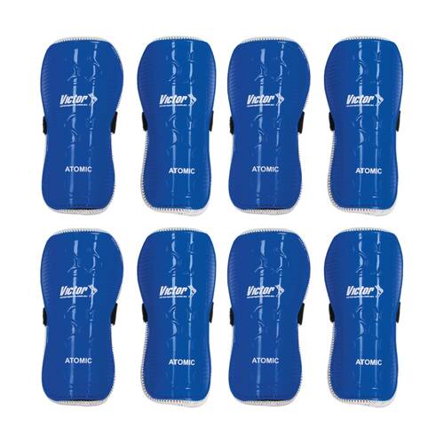 4PK Victor Sports Atomic Shin Guards Medium Strong Durable Plastic Pair Assorted