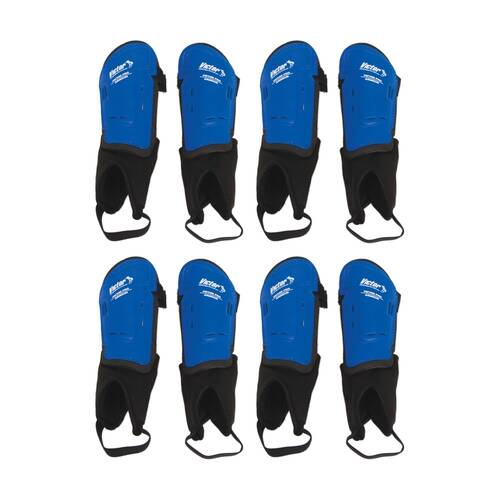 4PK Victor Sports Pro Armour Shin Guards Small Ankle Protection Pair Assorted
