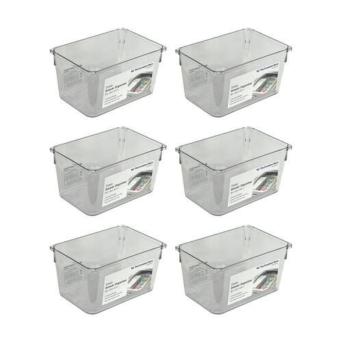 6PK The Container Store Deep Drawer Organiser Insert Clear 15.2x10.2x8.3cm