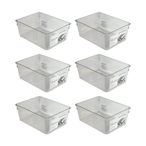 6PK The Container Store Deep Drawer Organiser Insert Clear 20.3x15.2x8.3cm