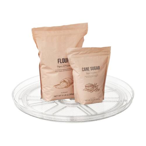 The Container Store Turntable Large Shallow Plastic Lazy Susan Organiser