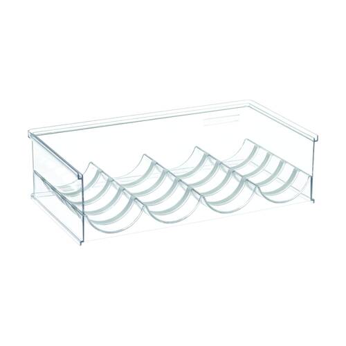 The Container Store Stacking Four Bottle Holder Clear Plastic Rack Organiser