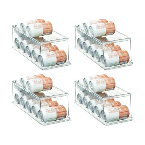 4PK The Container Store Soft Drink Can Organiser Stack Kitchen Storage Clear