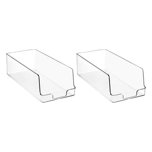 2PK The Container Store Soft Drink Can Organiser Plastic Kitchen Storage Clear
