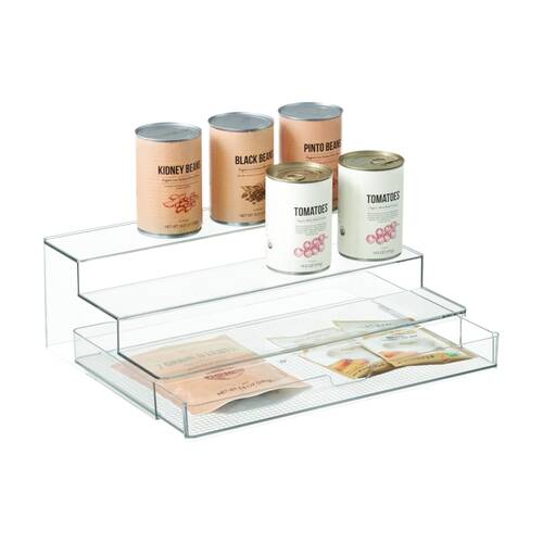 The Container Store Three Tier Organiser W/ Drawer Plastic Storage Clear
