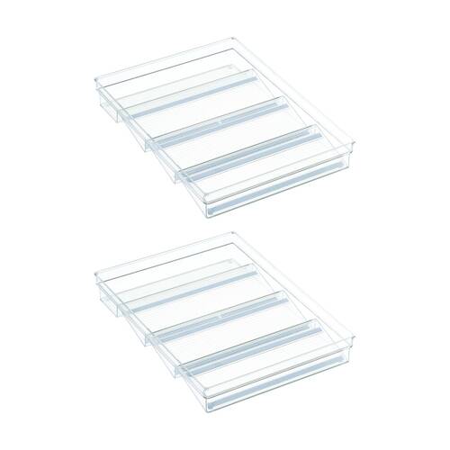 2PK The Container Store Drawer Spice Jar Organiser Tiered Kitchen Storage Clear