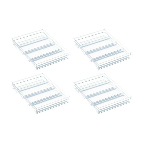 4PK The Container Store Drawer Spice Jar Organiser Tiered Kitchen Storage Clear