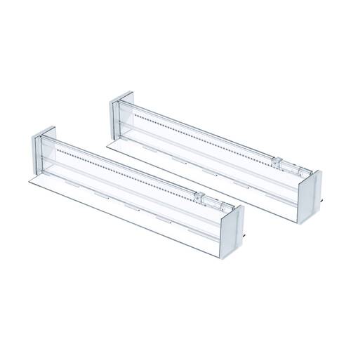 2pc The Container Store Expandable Drawer Divider Adjustable Insert Clear