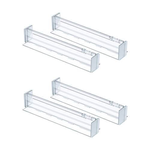2x 2pc The Container Store Expandable Drawer Divider Adjustable Insert Clear