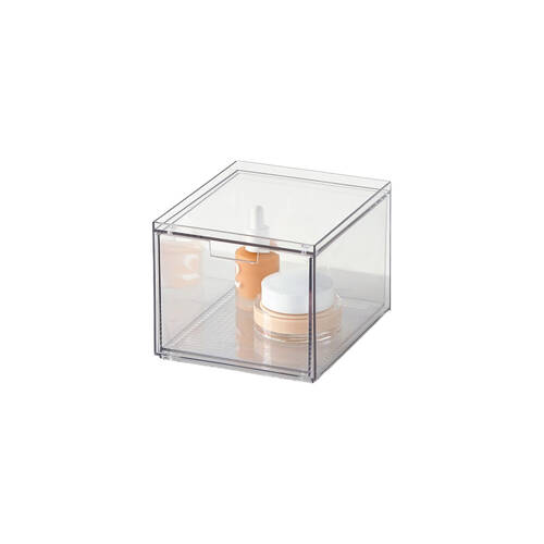The Container Store Stacking Narrow Drawer Medium Home Organiser Clear
