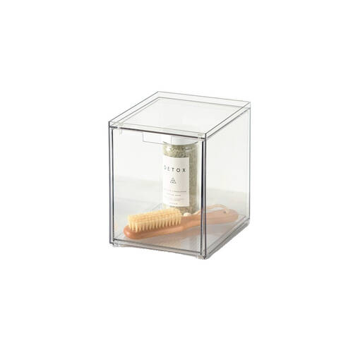 The Container Store Stacking Narrow Drawer Tall Bathroom Organiser Clear