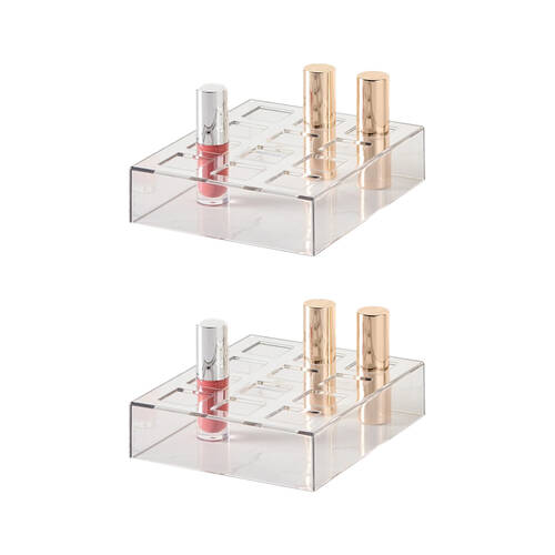 2PK The Container Store Lipstick Organiser Cosmetics Storage Clear
