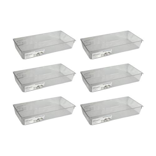 6PK The Container Store Short Drawer Organiser Insert Clear 30x15.3x5.3cm